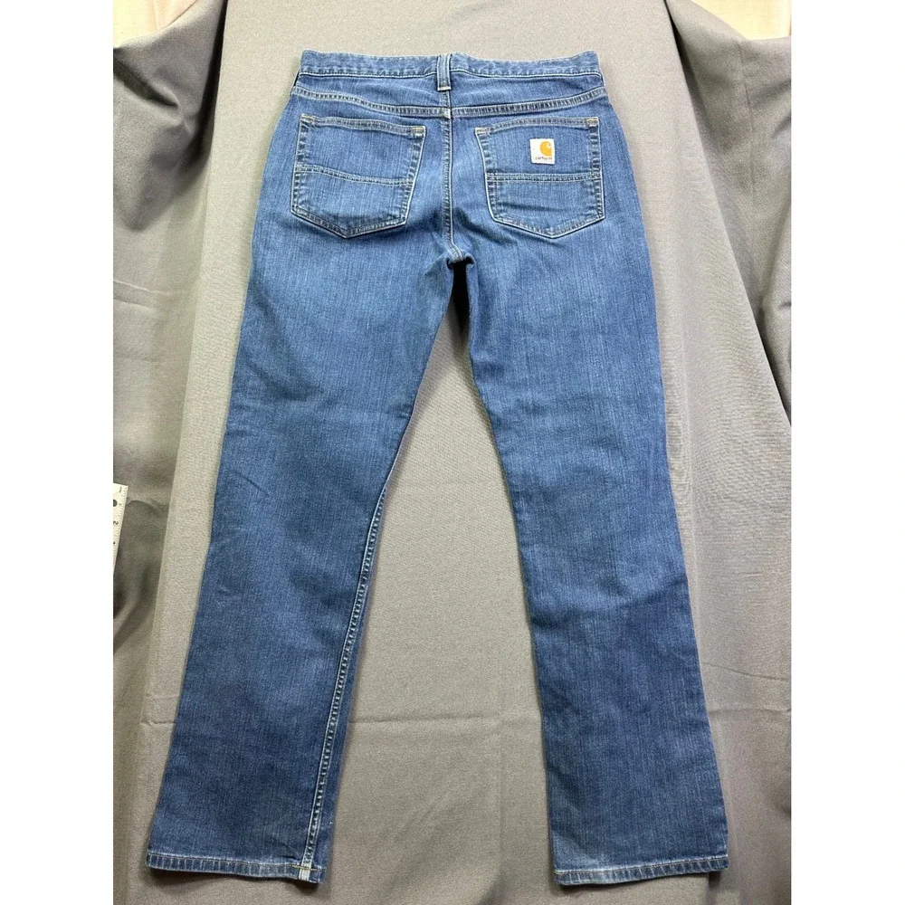 Carhartt Relaxed Fit Straight Leg Jeans Men's 31x30 Medium Wash Blue Denim - Picture 14 of 14